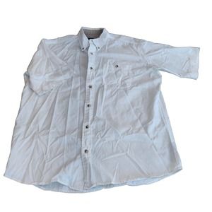 Redhead Men's Button Up Shirt White Short Sleeve.
